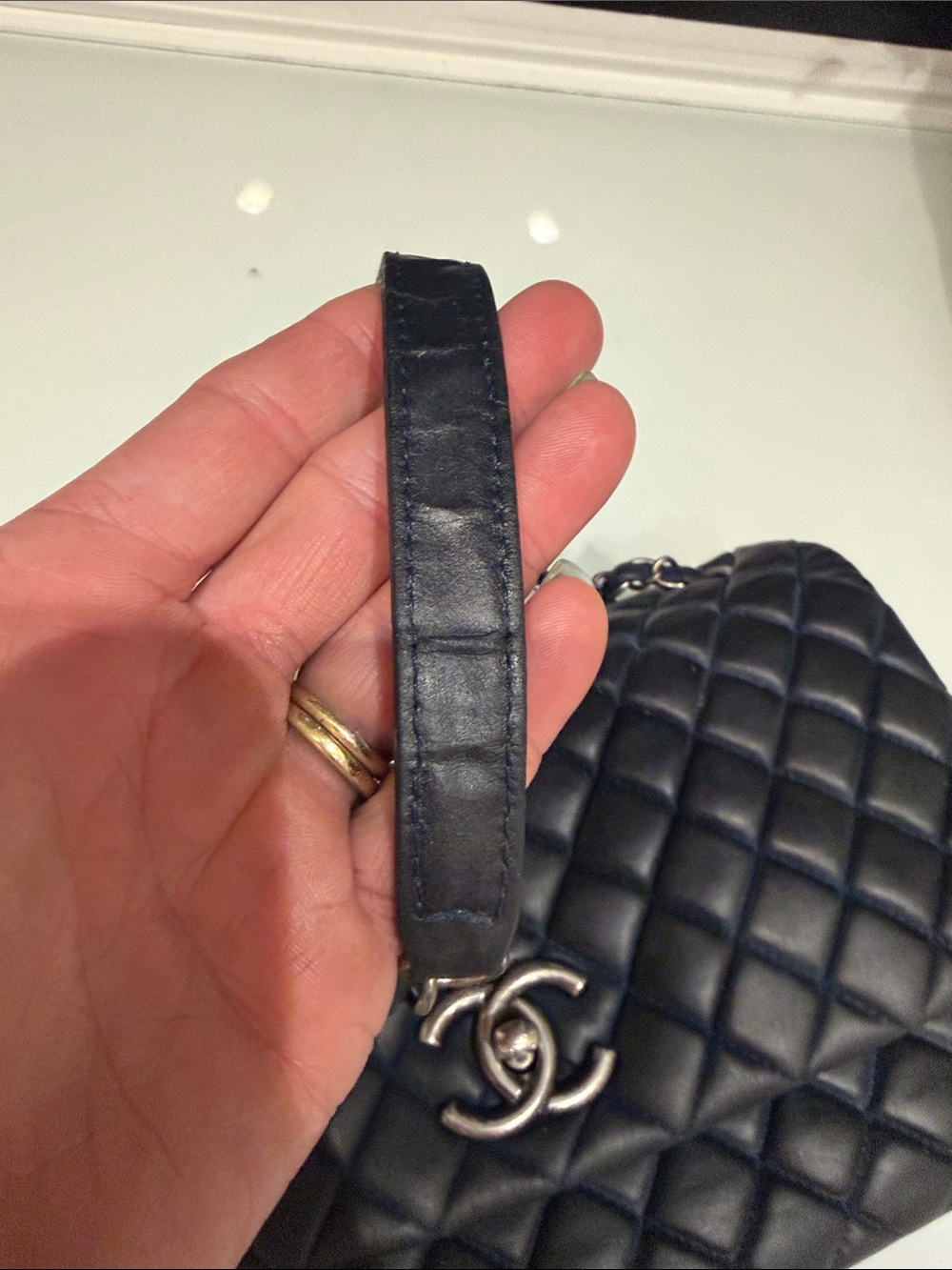 CHANEL Maxi Navy Quilted Single  Flap Shoulder Bag *Rare* Bubble Bag - Picture 3 of 10